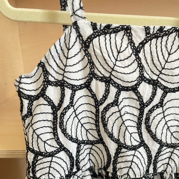 Janie and Jack eyelet leaf dress size 3 like new black and white - Picture 5 of 8